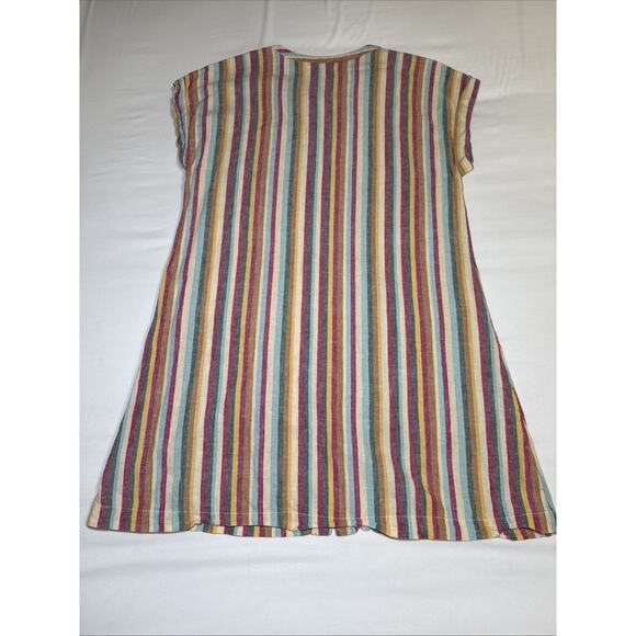 Lou & Grey for Loft XS Colorful Striped Short Sleeve Linen Blend Shirt Dress EUC - Picture 10 of 11